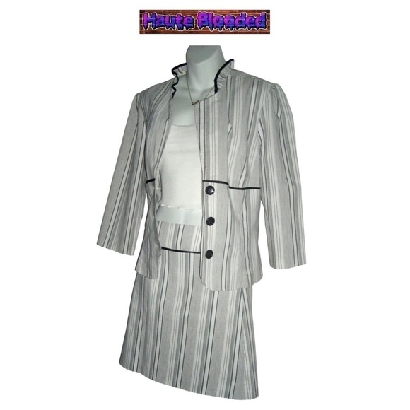 y2k Speechless Suit Striped Clueless Style Academia Office Work Blazer Skirt 13 - Picture 4 of 14
